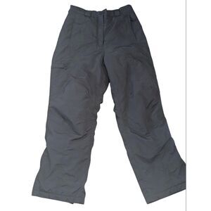 L.L. BEAN Kids' 14 Black Insulated Snow Pants Nylon Waterproof Ski Trousers